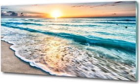 Foto obraz szklany Zachód słońca plaża