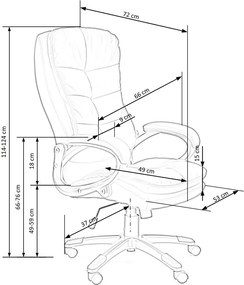 Wygodny fotel biurowy z czarnej ekoskóry Preston
