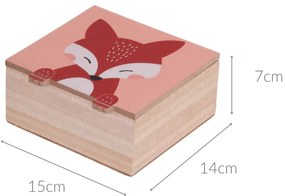 Szkatułka na dziecięce skarby Zwierzątka z łapkami, 15 x 15 x 7 cm