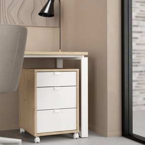Kontenerek na kółkach 3 szuflady Sign jackson hickory/biały mat