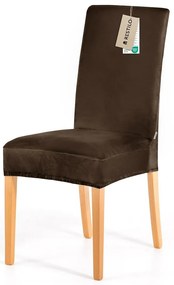 Restilo Pokrowiec na krzesło Sento ciemnobrązowy, 48 x 48 x 58 + 10 cm, zestaw 4 szt.