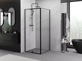 Mexen Exo kabina prysznicowa uchylna 90 x 90 cm, transparent, czarna - 819-090-090-70-00