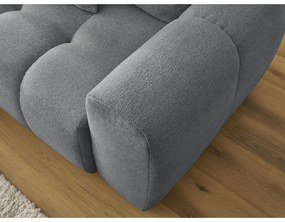 Szary rozkładany/ze schowkiem narożnik z tkaniny szenilowej (lewostronny/z szezlongiem) Roxelane – Bobochic Paris