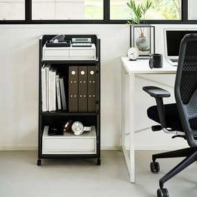 Czarny metalowy regał na kółkach 42x84,5x32 cm Tower – YAMAZAKI