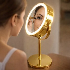 Lusterko Do Makijażu PREMIUM Kosmetyczne POWIĘKSZAJĄCE 10X Podświetlane LED