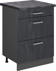 Szafka dolna do kuchni czarny beton 60x60x81.6 r-line