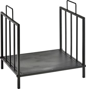 Outsunny Stojak na drewno kominkowe 44,5×33×46,5 cm — czarny, z uchwytami