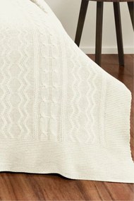 Wełniana narzuta na łóżko SPARSE w opakowaniu prezentowym Beżowy