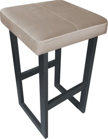 Hoker ALEX krzesło barowe tkanina Welur podstawa metalowa : Kolor Stelaża - Grafit, Kolor tkaniny - VELVET - MG09, Wysokość - 75 cm