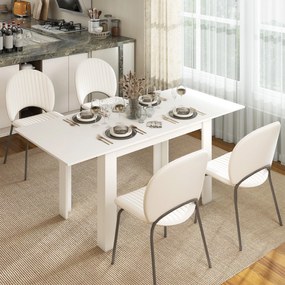 HOMCOM Stół rozkładany, 140/180 x 80 cm stół kuchenny dla 6-8 osób, do kuchni, jadalni, biały | Aosom PL