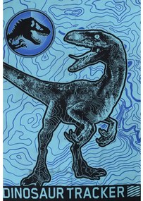 PrzytulneMieszkanie.pl PrzytulneMieszkanie.pl Świecąca pościel bawełniana JURASSIC WORLD w kolorze niebieskim Rozmiar pościeli: 70 x 90 cm | 140 x 200 cm