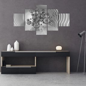 Obraz - Czarno-białe bąbelki (125x70 cm)