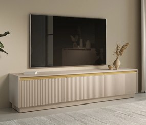 Ryflowana szafka RTV Royal RTV180 stojąco/wisząca, kolor beż piaskowy