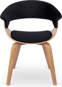 Krzesło Tapicerowane z Drewna Giętego GARY Dąb Złoty/Czarne Nowoczesne Loft