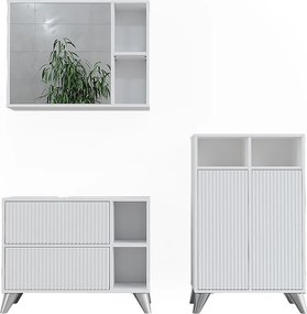 Zestaw mebli łazienkowych biały 80x30x62 leano