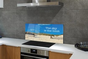 Szklany Panel Napis na Piaszczystej Plaży