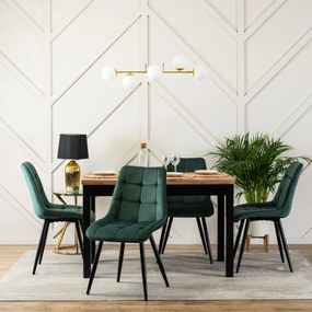 Krzesło Tapicerowane do Jadalni RIO Zielone Welurowe Nowoczesne Loft