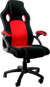 Czarno-czerwony fotel gamingowy R3-S49
