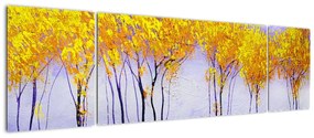 Obraz żółtych drzew (170x50 cm)