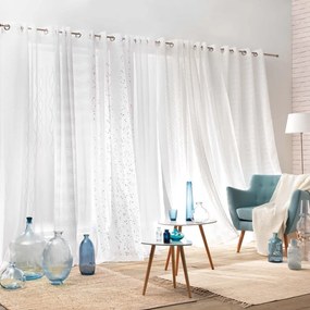 Firanka z woalu w biało-srebrnym kolorze 140x240 cm Floressia – douceur d'intérieur
