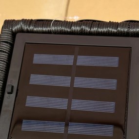 Outsunny Lampa Solarna Ogrodowa Rattan Wodoodporna z Czujnikiem Światła Stal Czarny 155x155x46cm | Aosom PL