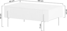 Stolik kawowy z szufladami Malmi 100 cm - kaszmir / crema bianca / czarne nóżki