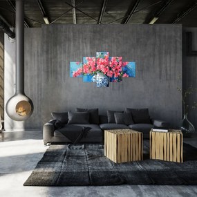 Obraz - Wazon z różowymi kwiatami (125x70 cm)