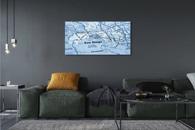 Obraz drukowany na płótnie Szczegółowa Mapa Miasta