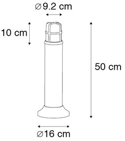 Zewnetrzna Nowoczesna stojąca lampa zewnętrzna mosiężna IP54 50 cm - Kiki Nowoczesny Oswietlenie zewnetrzne