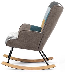 Fotel bujany PW2, patchwork