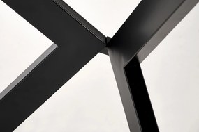 Stół do jadalni okrągły rozkładany płyta orzech/czarny 100-250/100/75 PERONI