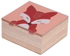 Szkatułka na dziecięce skarby Zwierzątka z łapkami, 15 x 15 x 7 cm