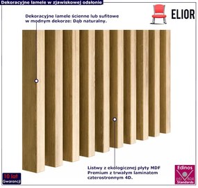 Lamele ścienne 15 szt. dąb naturalny C9-A37