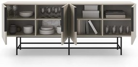 Kremowa niska komoda 200x77,5 cm Eldia – Marckeric