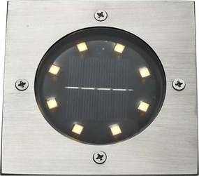 Zestaw 6 reflektorów gruntowych aluminiowych kwadratowych z LED IP65 solarnych - Terry