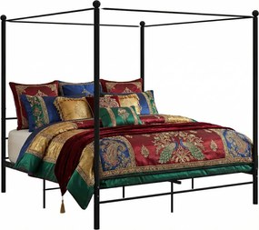 Czarne łóżko dwuosobowe z metalu 200x200 cm P1-L59