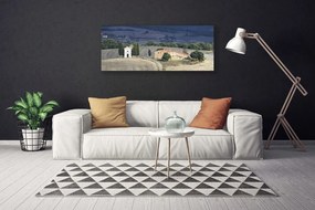 Obraz canvas na ścianę Pejzaż z Drzewami na Łące