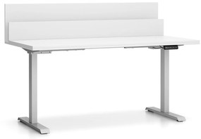 PLAN Biurko z regulacją wysokości SINGLE LAYERS, 160x80 cm, 2 silniki, z przegrodami, biały