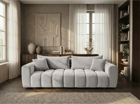 Rozkładana sofa z tkaniny 240cm Beżowa - COSMO LUXURY Premium Pianka HR - Puente 09 Szary