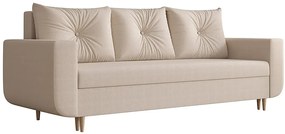 Beżowa rozkładana sofa z pojemnikiem na pościel Z3-W96