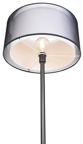 Lampa podłogowa czarna klosz biało-czarny 47cm - SimploDesignerski Oswietlenie wewnetrzne