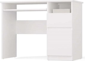 Biurko PORTO Prawe | Białe | Komputerowe z Szufladą | 98,5x51x75,5 cm | Nowoczesne