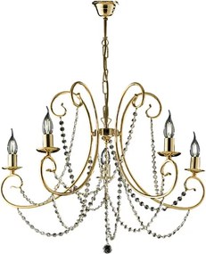 Magda 5-punktowy złoty żelazny żyrandol 115 Ø68 BL146-5-OR