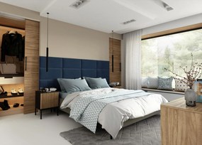 Zestaw 12 paneli tapicerowanych QUADRATTA 240x90 granatowy ELTAP