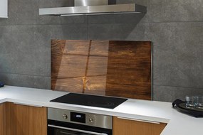 Panel szklany do Kuchni Drewniane Słoje z Sękami