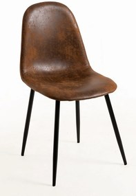 Czarne krzeso Teok w stylu vintage ze sztucznej skóry