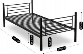 Łóżko Piętrowe Dla Dzieci 90x200 cm RODEZ Metalowe Czarne Loft