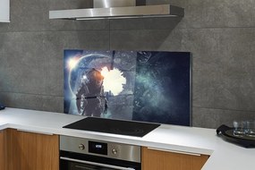 Szklany Panel Cybernetyczna Postać i Mechanizmy