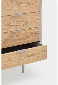 Szaro-naturalna niska komoda w dekorze dębu 159x80 cm Sierra – Teulat