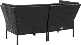Zestaw czarnych mebli ogrodowych - Naja 5X